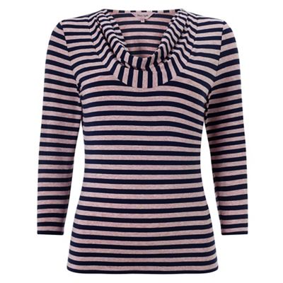 Phase Eight Navy and Pink carrie stripe top